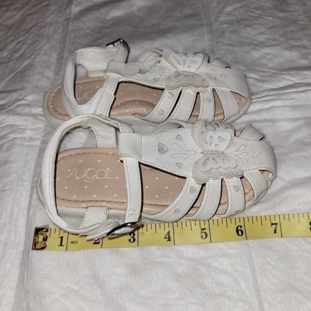 Sugar Butterfly Sandals Girl's size 10 Baby Toddler White